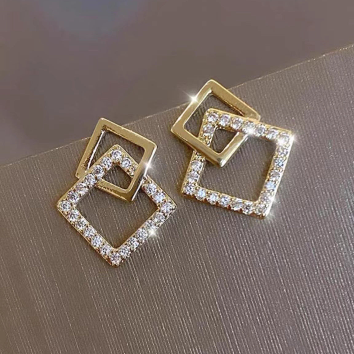 Square Geometric Stud Earrings